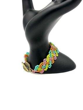 Hand Crafted Multicolor Celtic Weave Bracelet